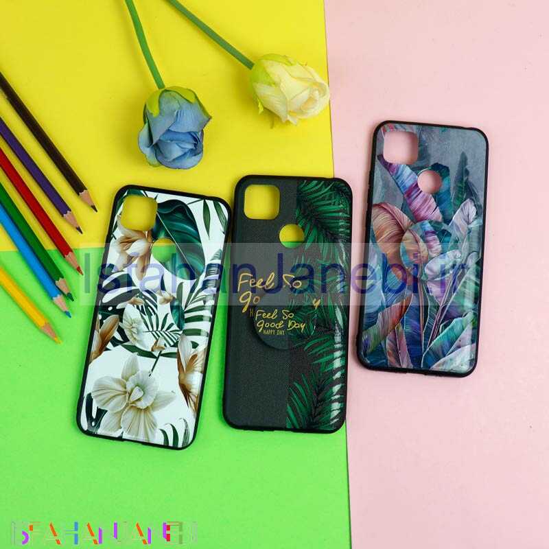 اصفهان جانبی-قاب فانتزی برجسته + پاپ سوکت طرح گل شیائومی Redmi 9C سری D