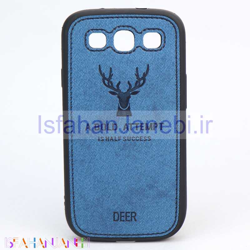 اصفهان جانبی-قاب چرمی طرح گوزن Samsung S3 آبی