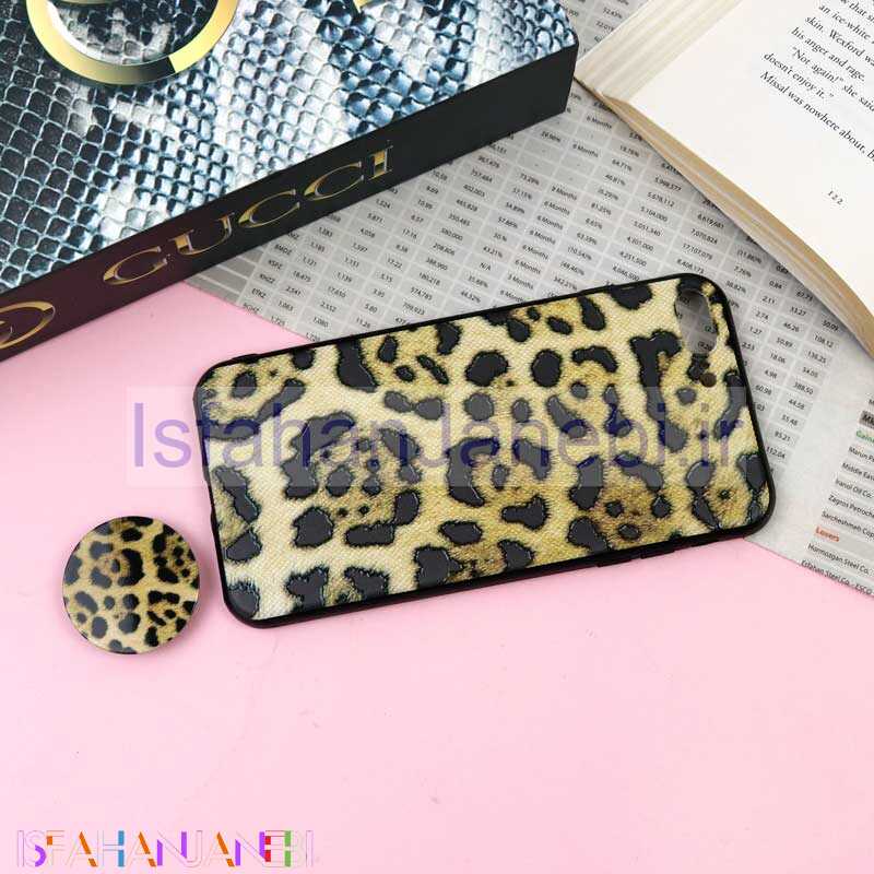 اصفهان جانبی-قاب فانتزی برجسته + پاپ سوکت طرح پلنگی iPhone 7 Plus / 8 Plus سری F