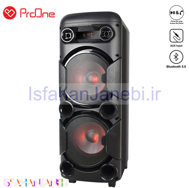 اصفهان جانبی-اسپیکر چمدانی بلوتوثی رم و فلش خور ProOne PSB4920 + میکروفن و ریموت کنترل