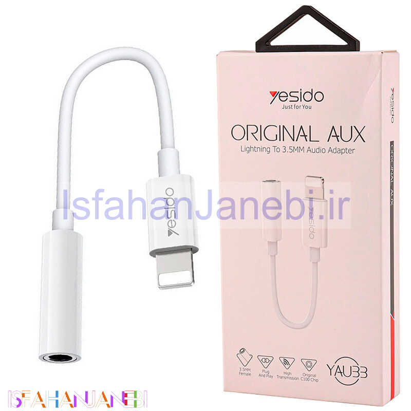 اصفهان جانبی-کابل تبدیل Yesido YAU33 Lightning To AUX