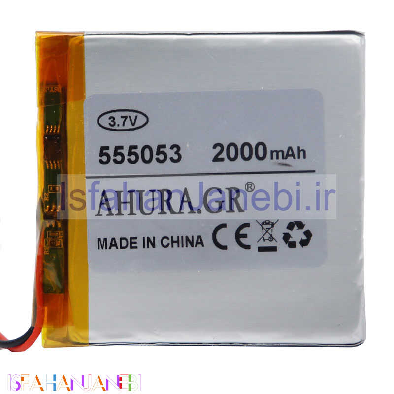اصفهان جانبی-باتری لیتیوم 2000mAh 54*53*5mm 555053