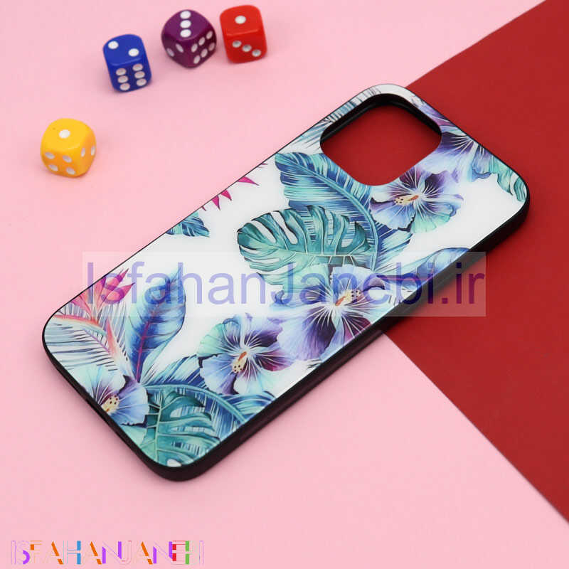 اصفهان جانبی-قاب پشت گلسی طرح گل iPhone 12 Pro Max