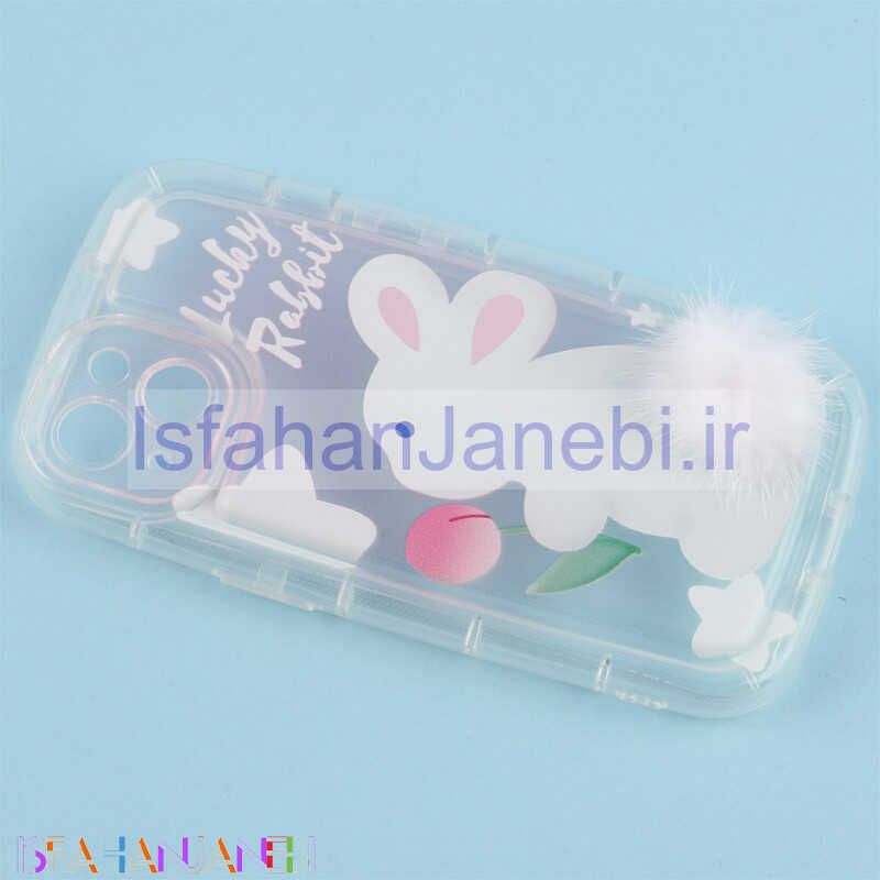 اصفهان جانبی-قاب متال ژله ای Lucky Rabbit محافظ لنزدار iPhone 13