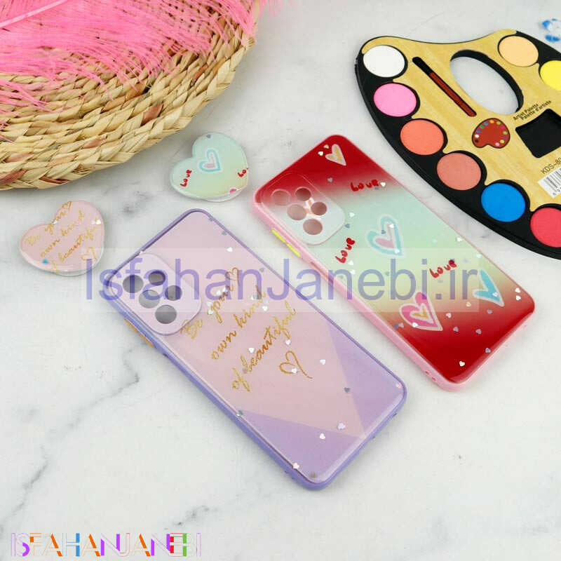 اصفهان جانبی-قاب طرحدار محافظ لنزدار + پاپ سوکت قلبی Samsung Galaxy A23