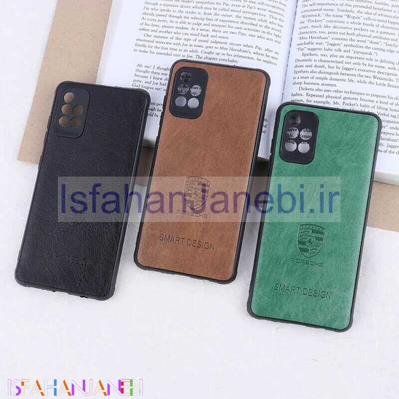 اصفهان جانبی-قاب چرمی Smart Design سامسونگ Galaxy A51 4G طرح Porsche محافظ لنزدار