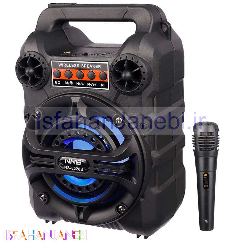 اصفهان جانبی-اسپیکر بلوتوثی رم و فلش خور خورشیدی NNS NS-8020S + میکروفون