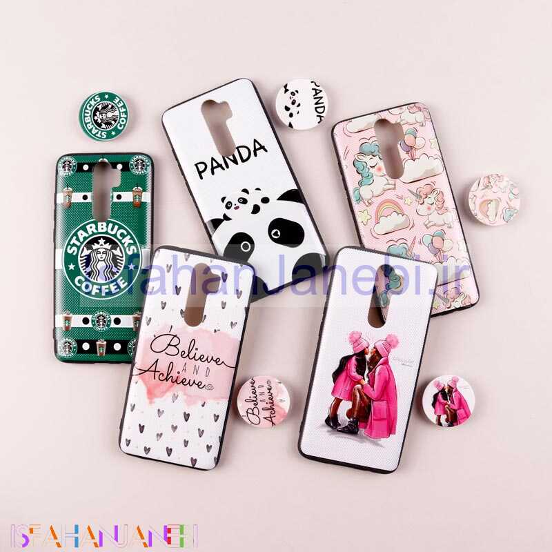 اصفهان جانبی-قاب فانتزی طرحدار دخترانه محافظ لنزدار + پاپ سوکت Xiaomi Redmi Note 8 Pro سری R