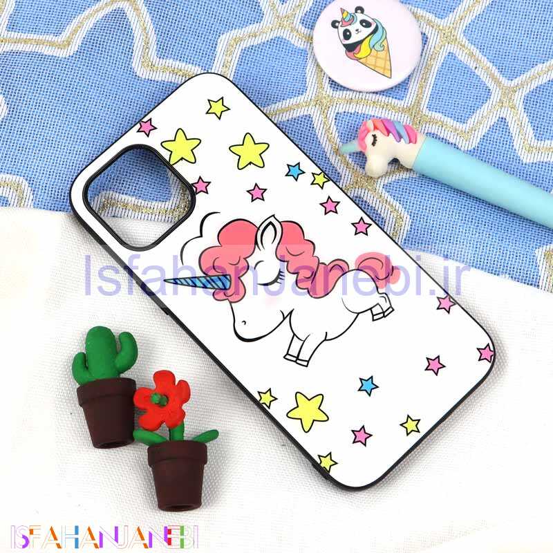 اصفهان جانبی-قاب پشت گلسی طرح یونیکورن iPhone 12 Pro Max