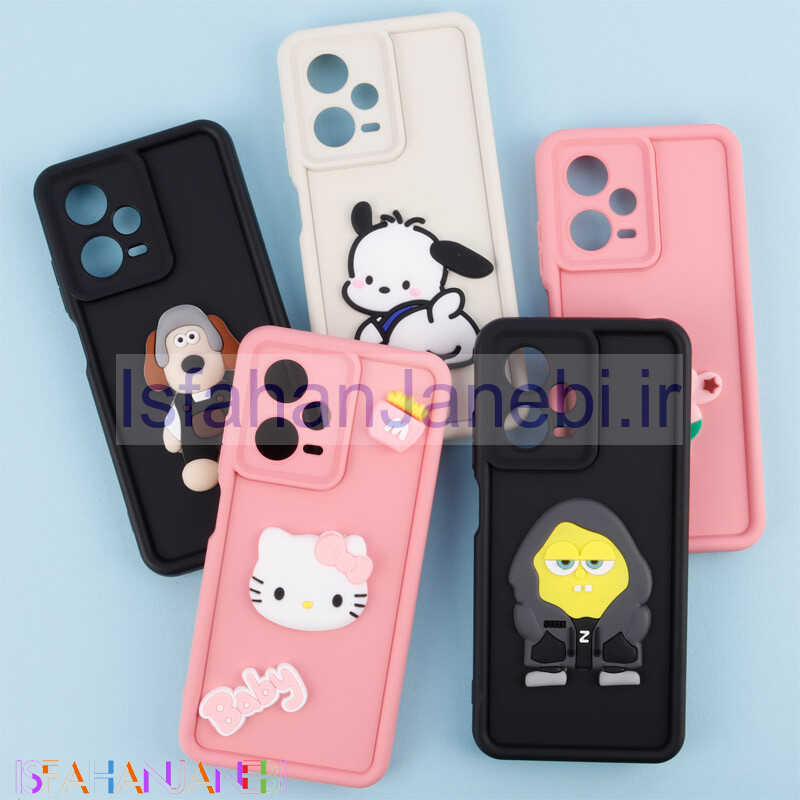 اصفهان جانبی-قاب سیلیکونی Fashion Case عروسک برجسته محافظ لنزدار Xiaomi Redmi Note 12 Pro 5G