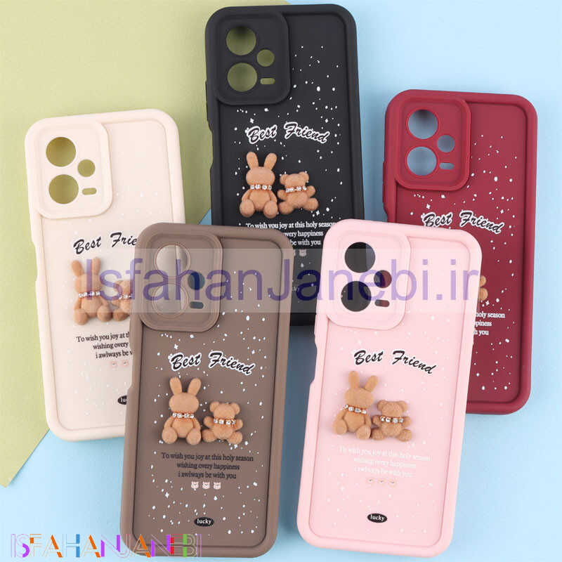 اصفهان جانبی-قاب سولید کیس عروسکی پشمالو محافظ لنزدار Xiaomi Redmi Note 12 5G