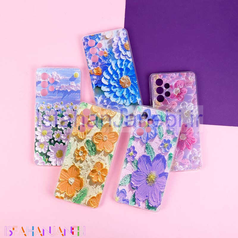 اصفهان جانبی-قاب ژله ای طرحدار گل برجسته محافظ لنزدار Samsung Galaxy A53 5G