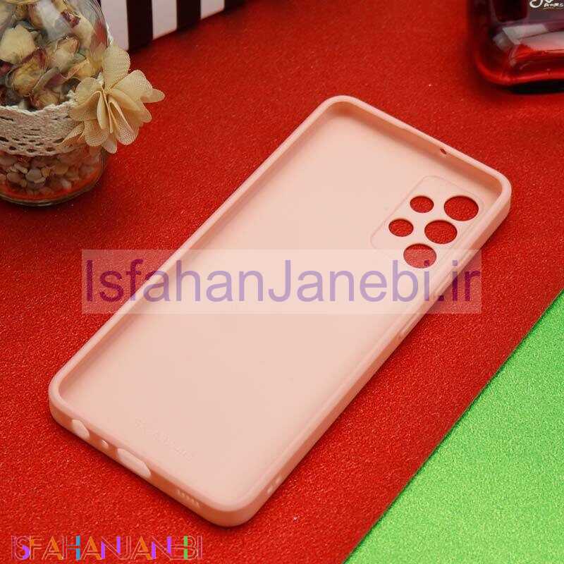 اصفهان جانبی-قاب محافظ لنزدار آینه ای + پاپ سوکت طرح LV صورتی Samsung Galaxy A32 4G