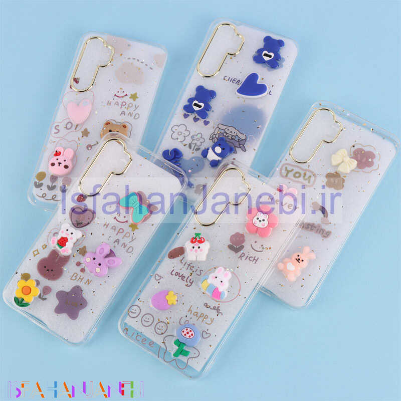 اصفهان جانبی-قاب ژله ای شفاف عروسک برجسته Samsung Galaxy A55