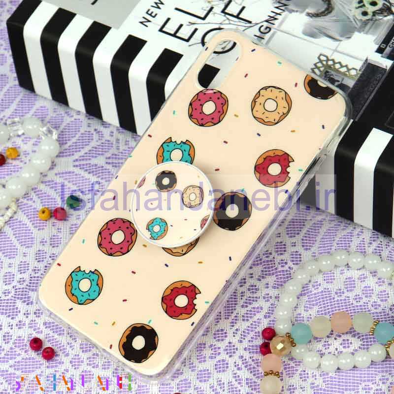 اصفهان جانبی-قاب سوپر IMD دور شفاف پاپ سوکت دار iPhone XS Max دونات