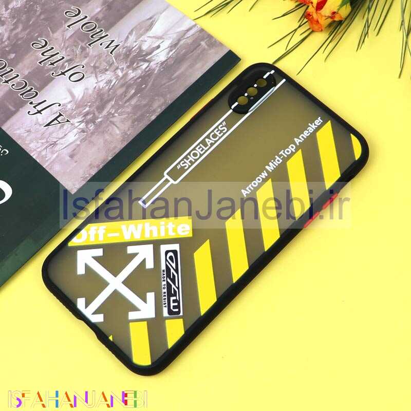 اصفهان جانبی-قاب PC مات محافظ لنزدار طرحدار Off White آیفون iPhone XS Max