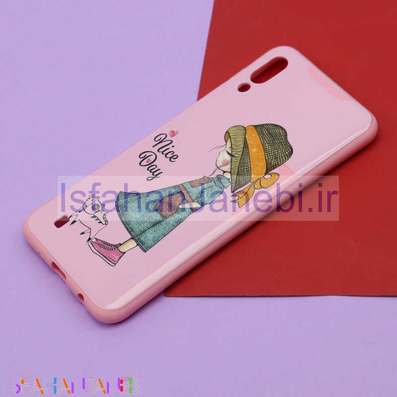 اصفهان جانبی-قاب فانتزی برجسته صورتی طرح دختر سامسونگ M10
