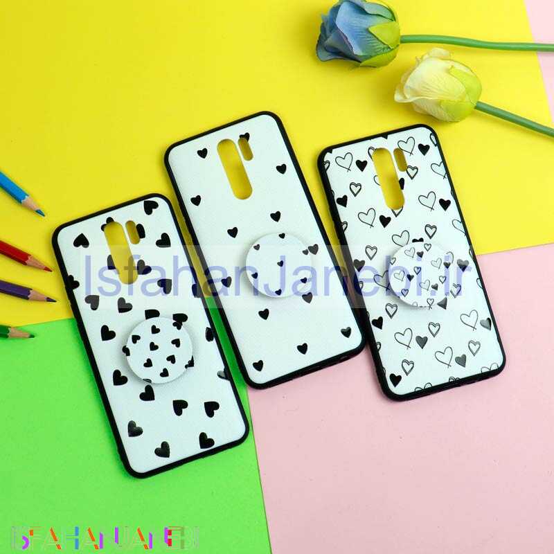 اصفهان جانبی-قاب فانتزی برجسته + پاپ سوکت طرح قلب شیائومی Redmi 9 سری D
