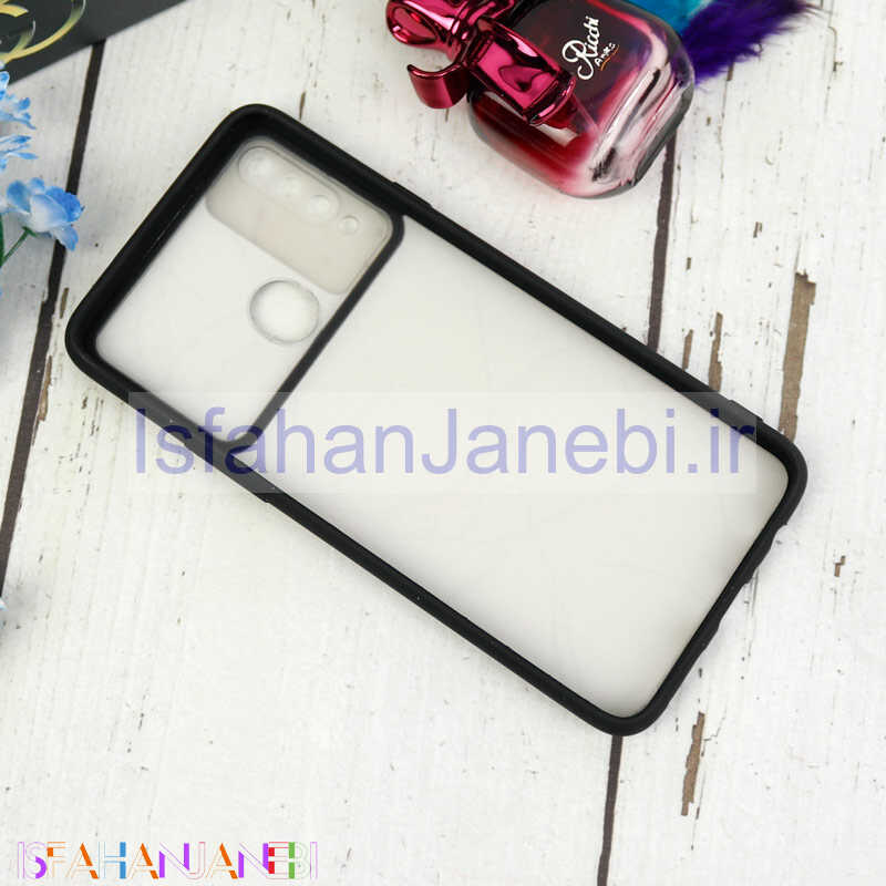 اصفهان جانبی-قاب طرحدار محافظ لنزدار کشویی + پاپ سوکت طرح سنگی مشکی سامسونگ A20s سری C