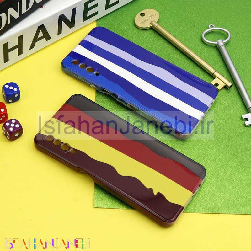 اصفهان جانبی-قاب سیلیکونی محافظ لنزدار طرح رنگین کمانی Samsung Galaxy A7 2018