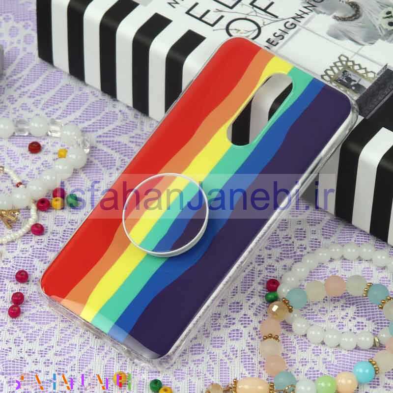 اصفهان جانبی-قاب سوپر IMD دور شفاف پاپ سوکت دار Xiaomi Redmi 8 رنگین کمانی