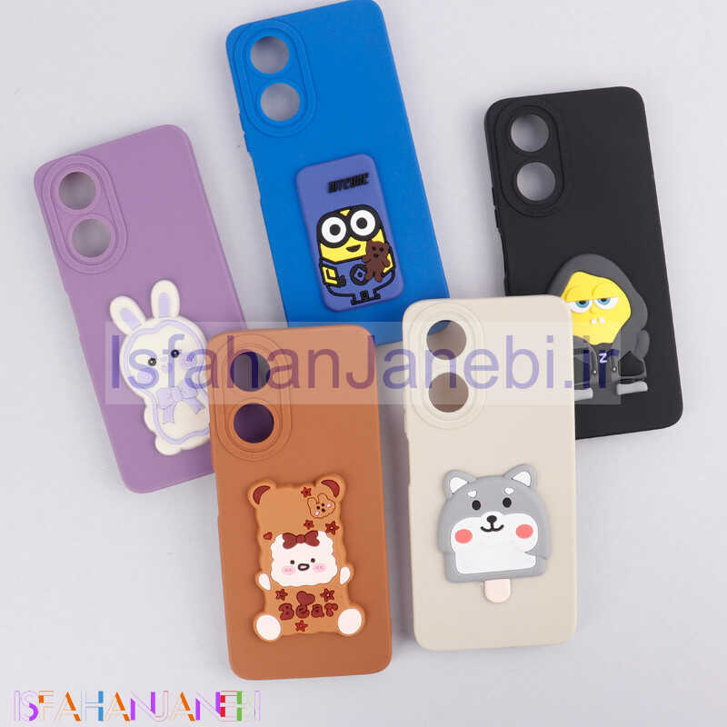 اصفهان جانبی-قاب سیلیکونی عروسکی برجسته محافظ لنزدار Honor X7