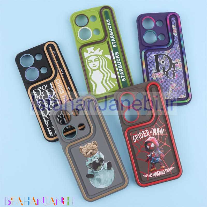 اصفهان جانبی-قاب سولید طرح دار دو رنگ محافظ لنزدار Xiaomi Redmi Note 13 Pro 4G