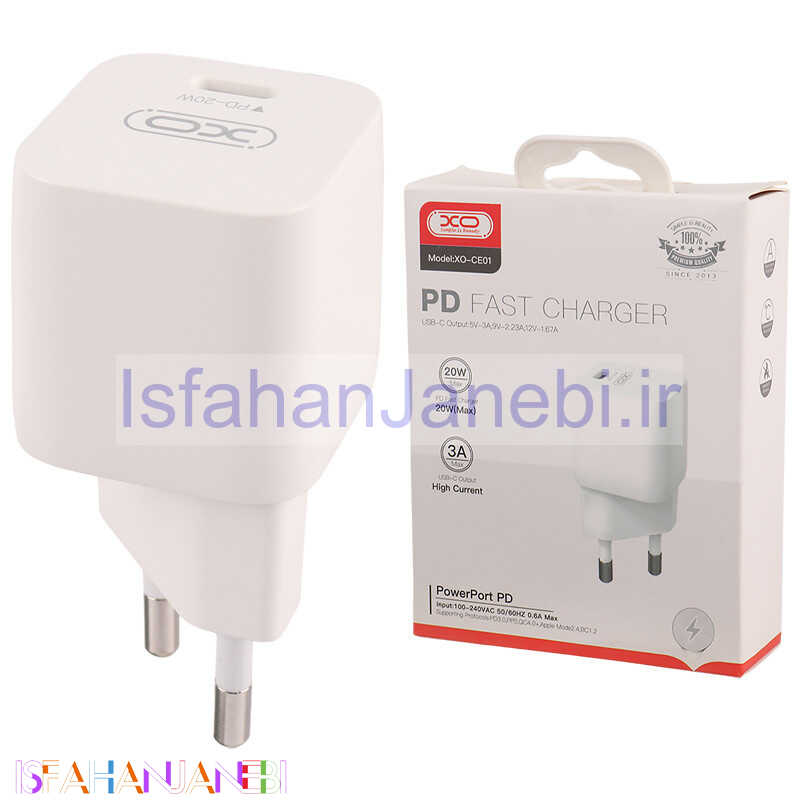 اصفهان جانبی-کلگی فست شارژ XO XO-CE01 3A PD3.0 QC4.0+ 20W Type-C
