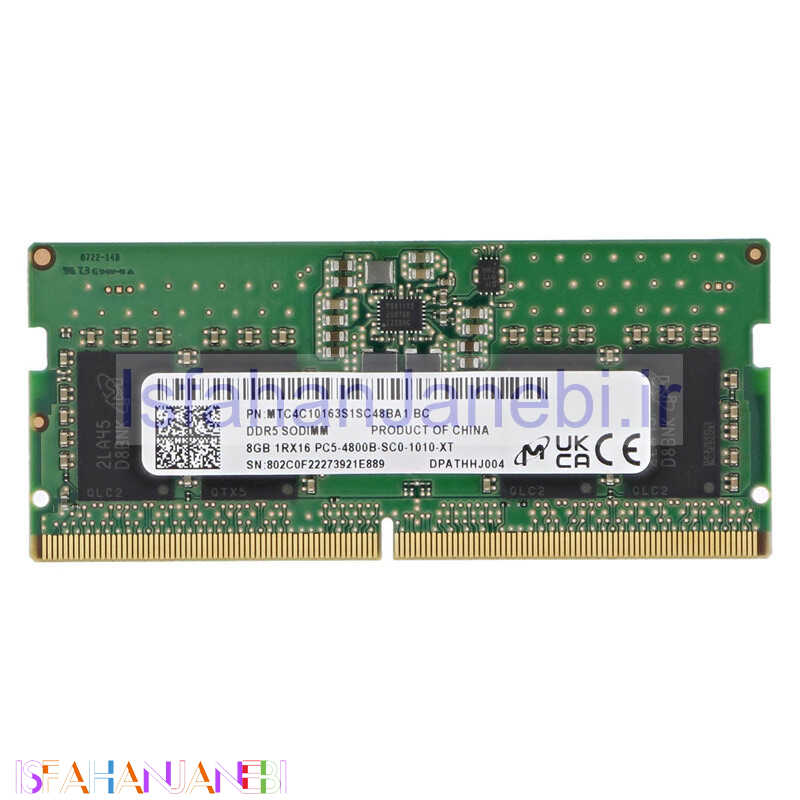 اصفهان جانبی-رم لپ تاپ Micron MTC4C10163S1SC48BA1 DDR5 8GB 4800MHz CL40 استوک