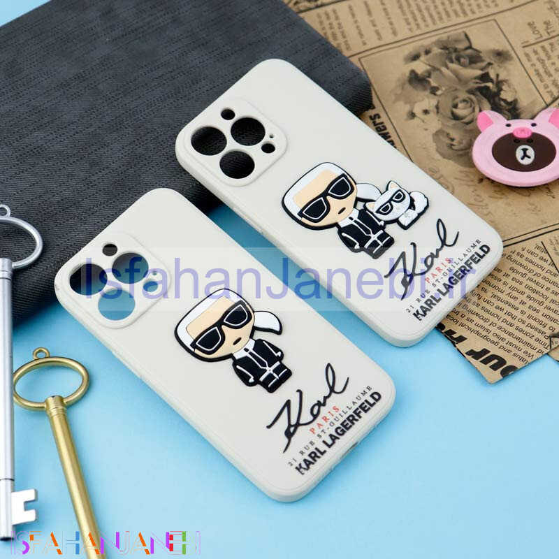 اصفهان جانبی-قاب سیلیکونی عروسکی کارل محافظ لنزدار iPhone 13 Pro
