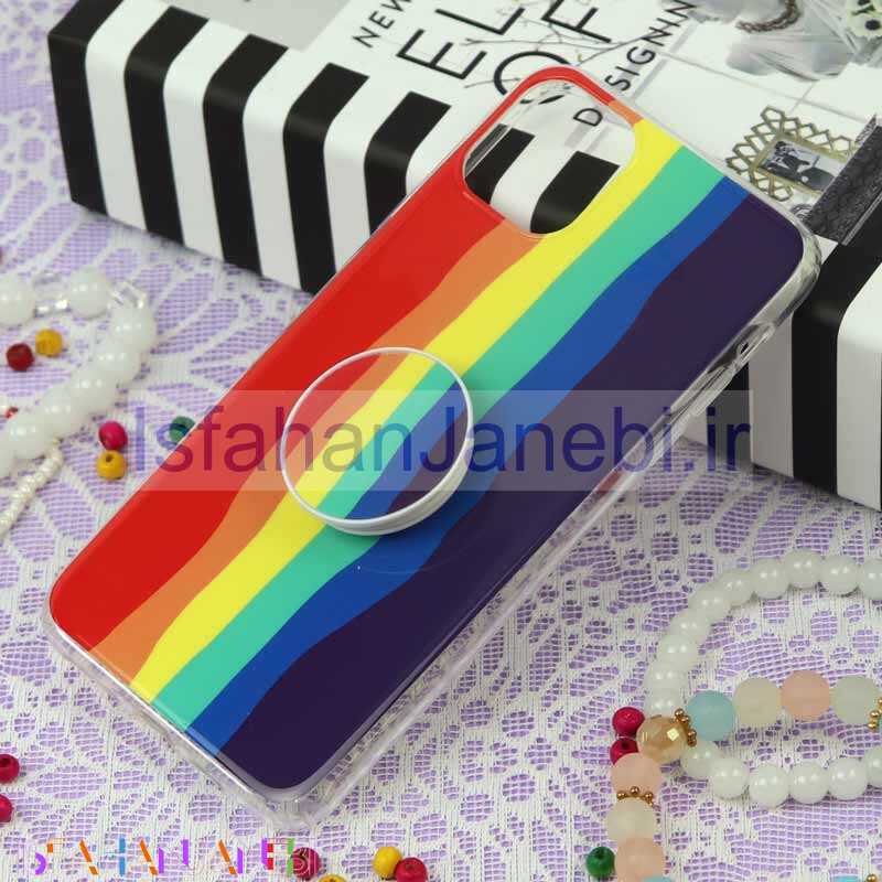 اصفهان جانبی-قاب سوپر IMD دور شفاف پاپ سوکت دار iPhone 11 Pro Max رنگین کمانی
