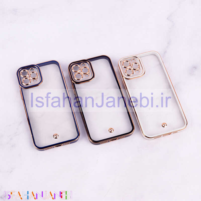 اصفهان جانبی-قاب Space آیفون iPhone 12 Pro دور رنگی محافظ لنزدار