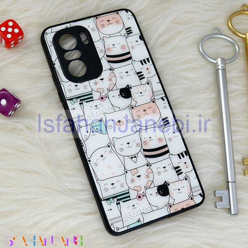 اصفهان جانبی-قاب محافظ لنزدار پشت گلسی طرحدار گربه Xiaomi Poco F3