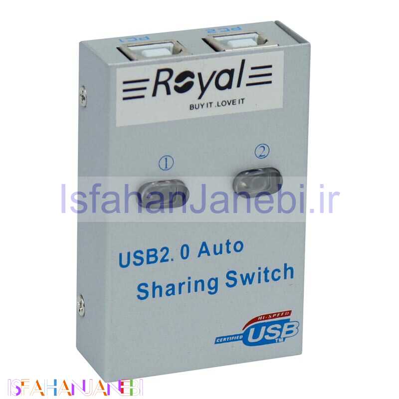 اصفهان جانبی-سوییچ پرینتر Royal 2UA USB Auto Sharing 2Port