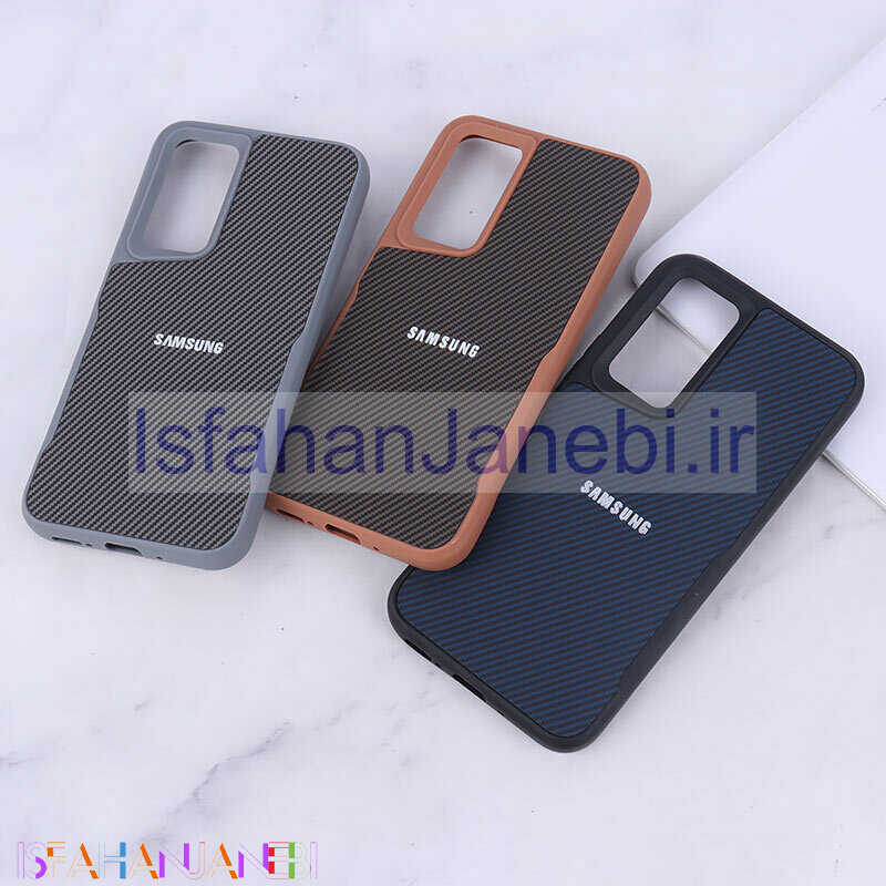 اصفهان جانبی-قاب سیلیکونی هاشور دار سامسونگ Galaxy A54 لوگو متال