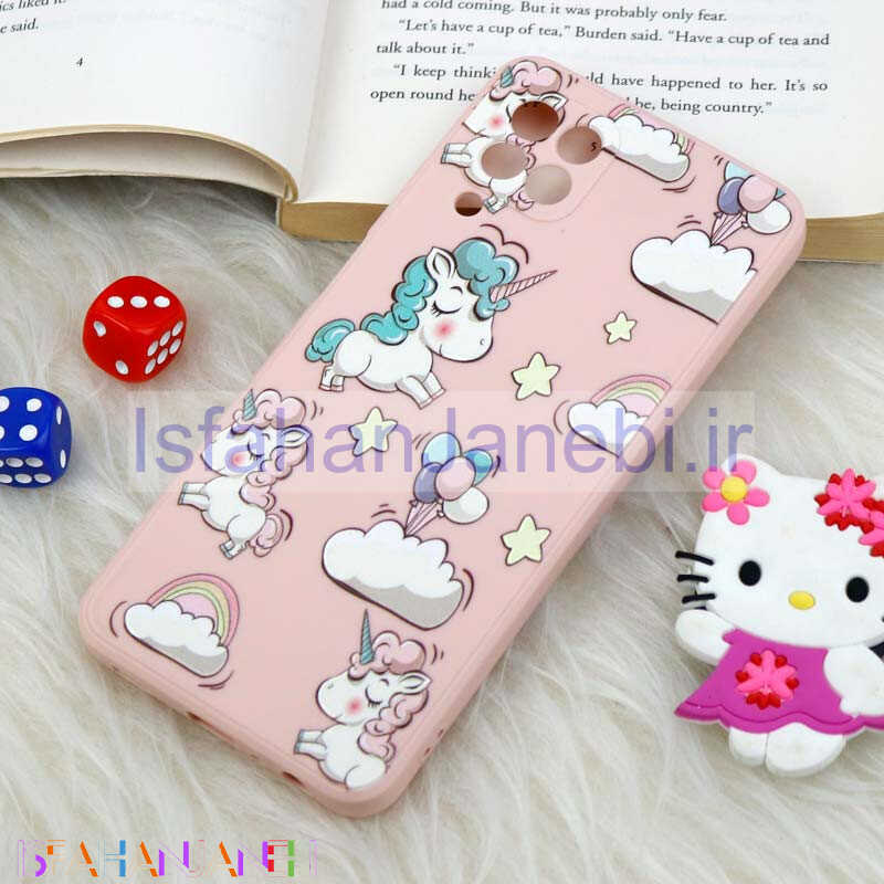 اصفهان جانبی-قاب سیلیکونی عروسکی محافظ لنزدار طرح یونیکورن 2 Samsung Galaxy A22 4G