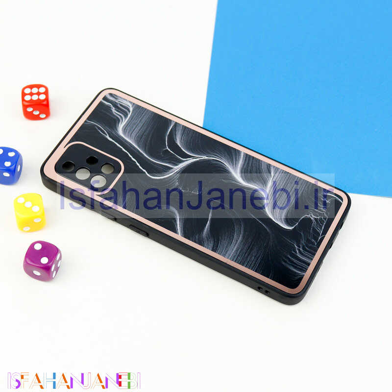 اصفهان جانبی-قاب محافظ لنزدار پشت گلسی طرحدار Samsung Galaxy A51 سری A