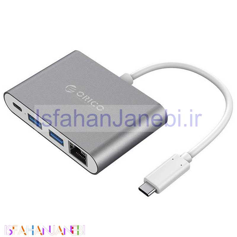 اصفهان جانبی-مبدل اوریکو Orico RCR2A USB/Type-C/RJ45 to Type-C نقره ای