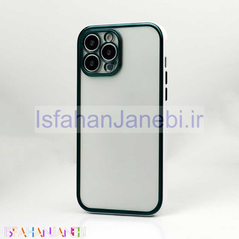 اصفهان جانبی-قاب پشت شفاف دور رنگی محافظ لنزدار iPhone 13 Pro Max
