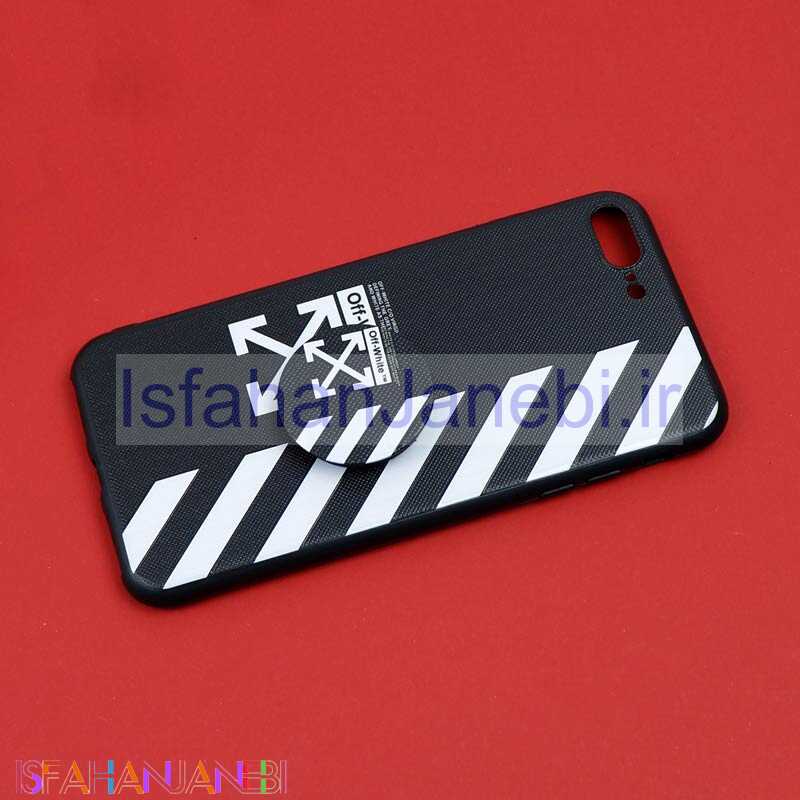 اصفهان جانبی-قاب فانتزی برجسته + پاپ سوکت طرح Off White آیفون iPhone 7 Plus / 8 Plus سری D