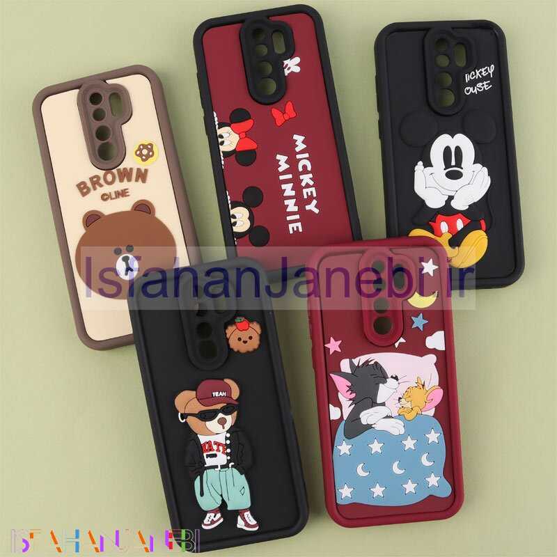 اصفهان جانبی-قاب سولید شیائومی Redmi Note 8 Pro کارتونی برجسته محافظ لنزدار