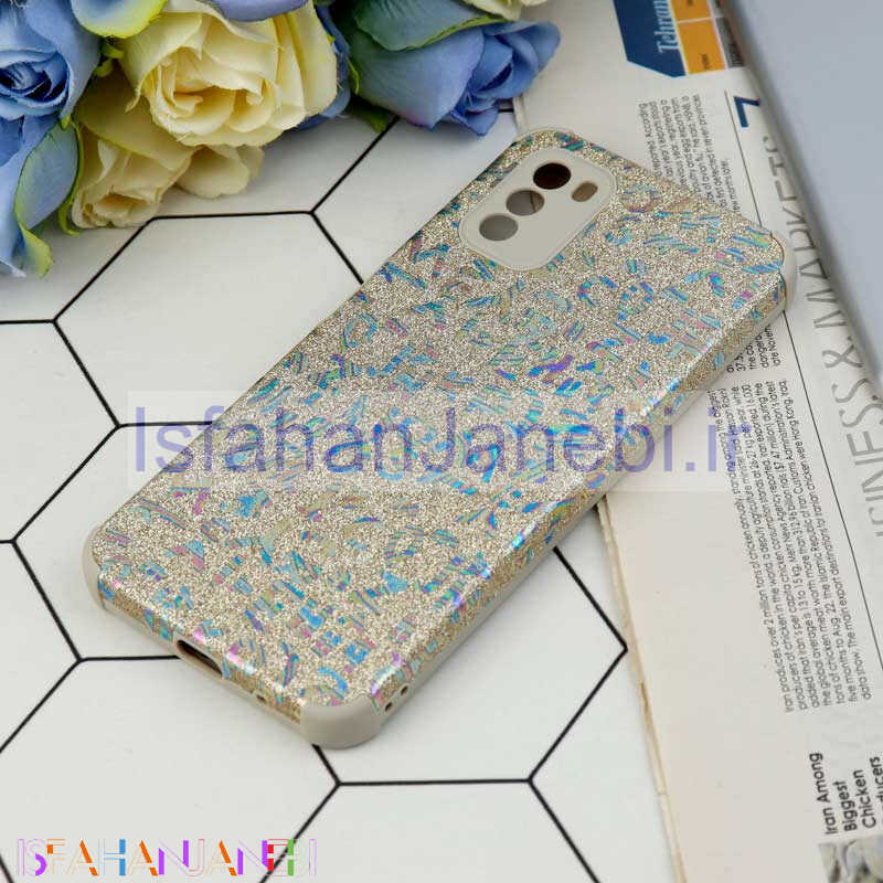 اصفهان جانبی-قاب شاینی سواروسکی محافظ لنزدار طرح لاتین Xiaomi Poco M3