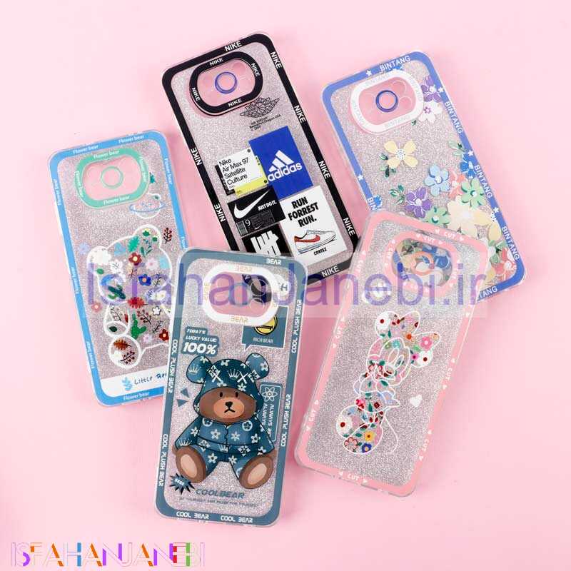 اصفهان جانبی-قاب فانتزی دور رنگی اکلیلی محافظ لنزدار Xiaomi Poco X3