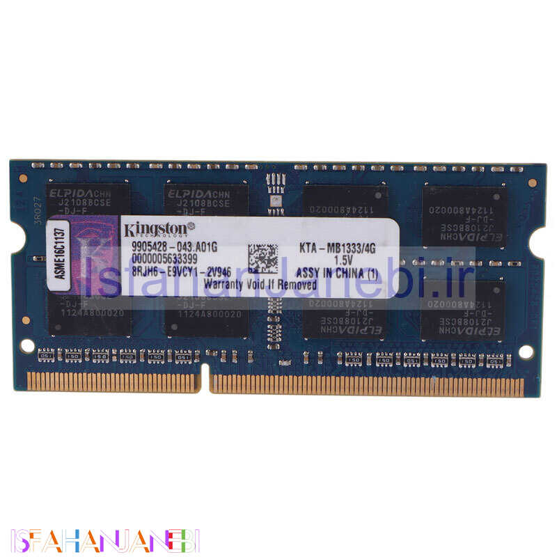 اصفهان جانبی-رم لپ تاپ کینگستون KTA-MB1333/4G DDR3 4GB 1333MHz CL9