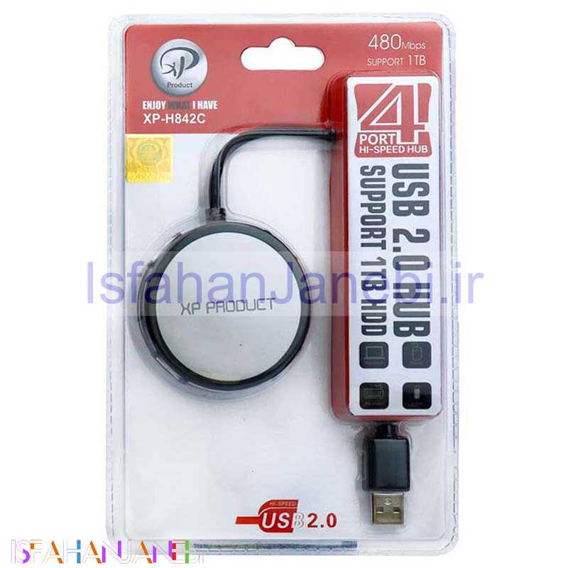 اصفهان جانبی-هاب 4 پورت USB2.0 ایکس-پی پروداکت XP-H842C