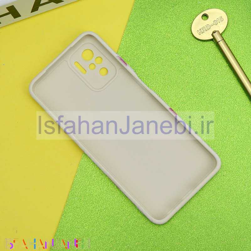 اصفهان جانبی-قاب سیلیکونی محافظ لنزدار طرح گل Xiaomi Redmi Note 10