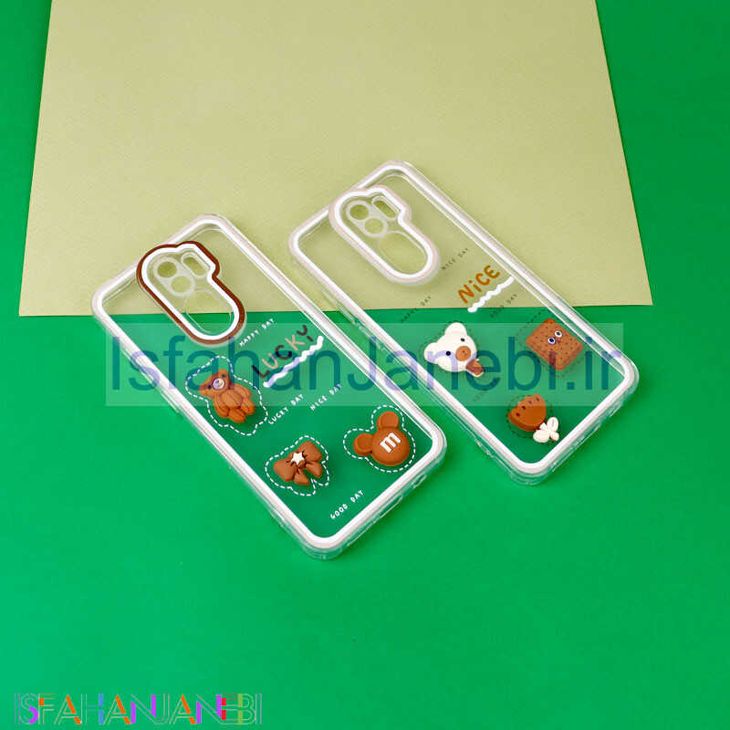 اصفهان جانبی-قاب عروسکی خرس بیسکویتی محافظ لنزدار Xiaomi Redmi Note 8 Pro