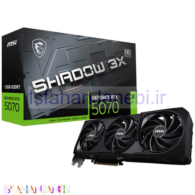 اصفهان جانبی-کارت گرافیک MSI GeForce RTX 5070 SHADOW 3X OC 12GB GDDR7 192Bit