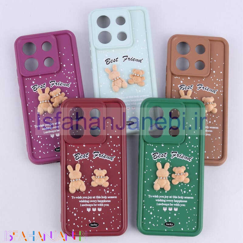 اصفهان جانبی-قاب سولید کیس عروسکی پشمالو محافظ لنزدار Xiaomi Redmi Note 13 Pro 4G