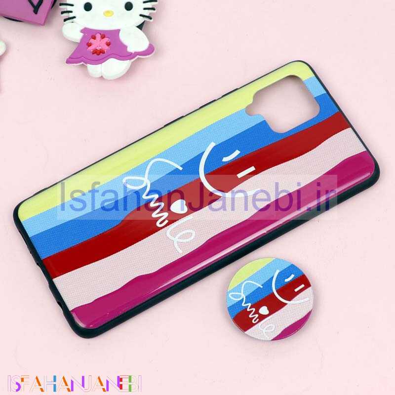 اصفهان جانبی-قاب فانتزی برجسته + پاپ سوکت طرح رنگین کمان سامسونگ Samsung Galaxy A42 5G سری D
